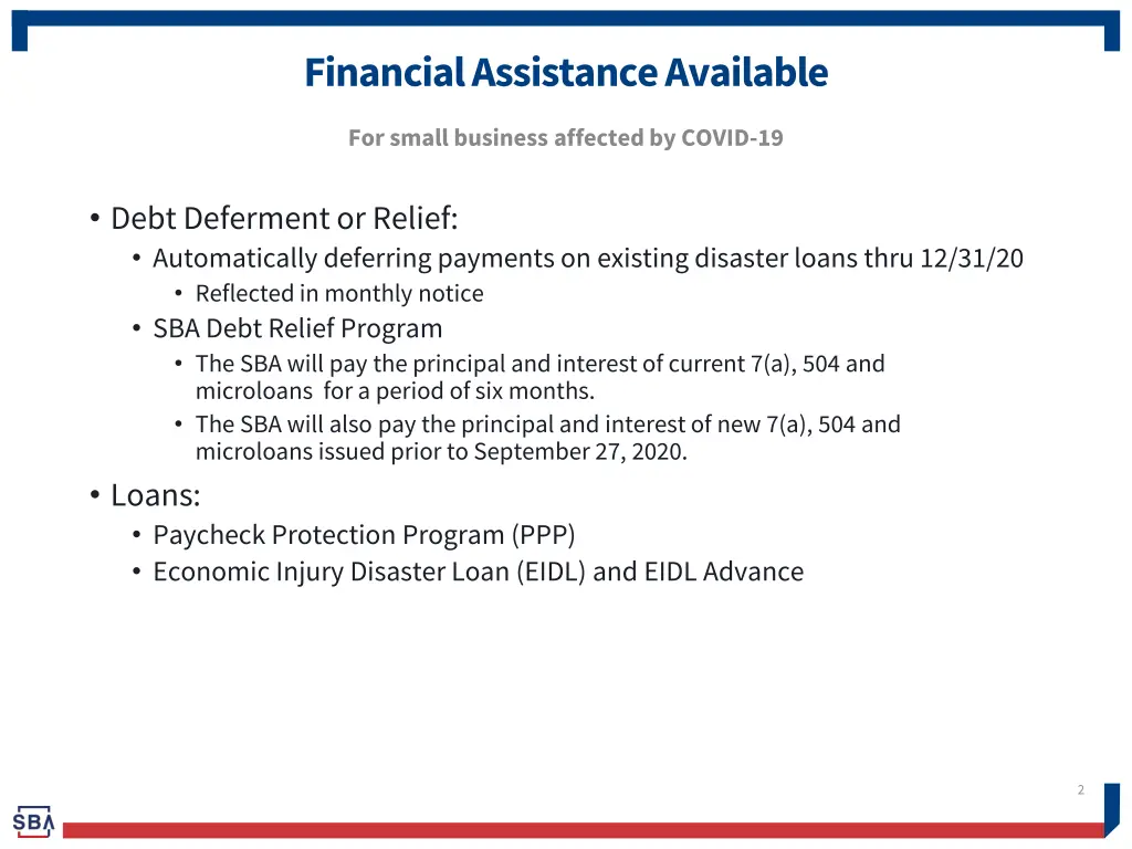 financial assistance available