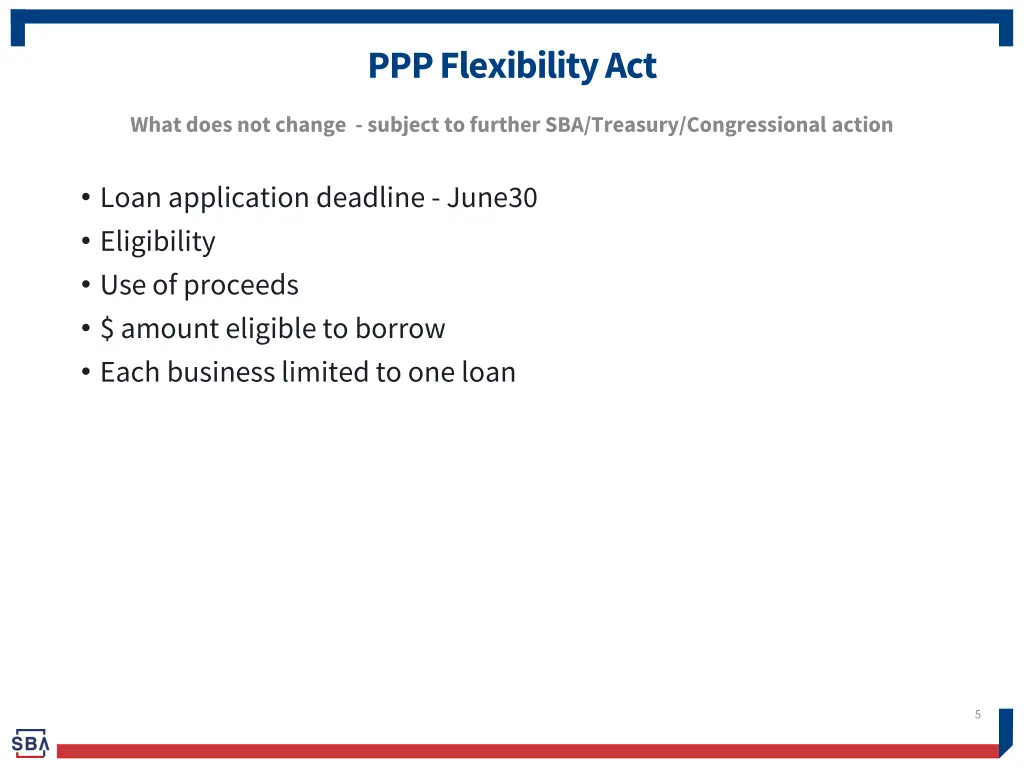 ppp flexibility act 1