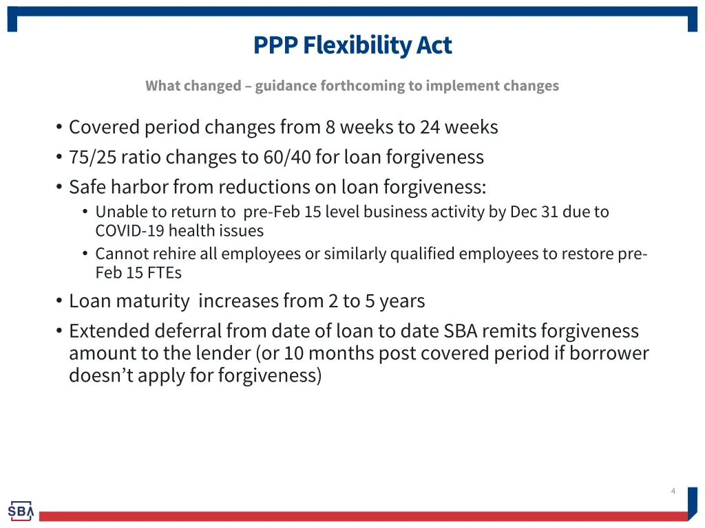 ppp flexibility act