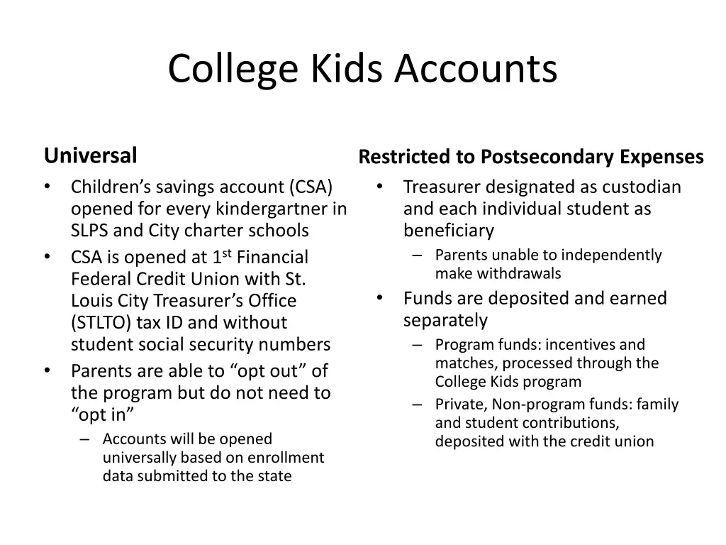 college kids accounts