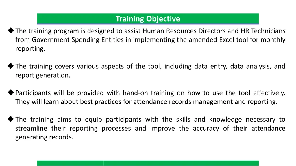 training objective