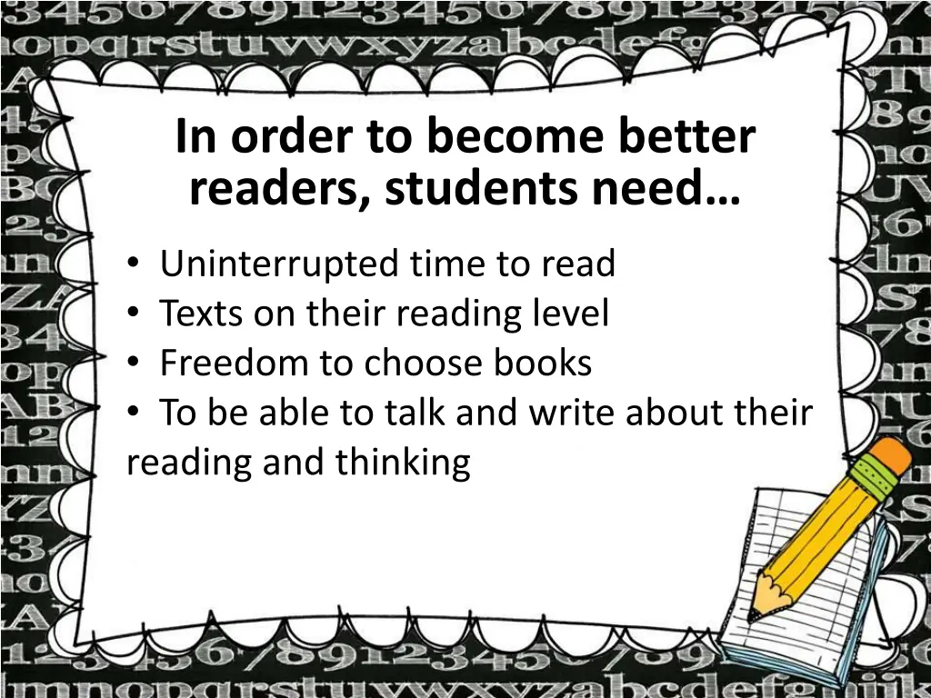 in order to become better readers students need