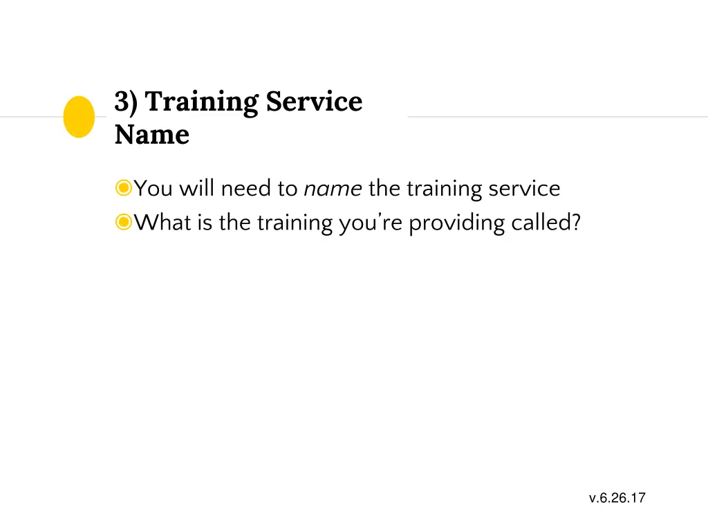 3 training service name