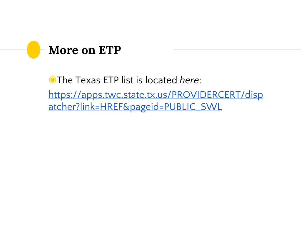 more on etp