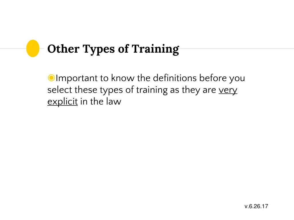 other types of training