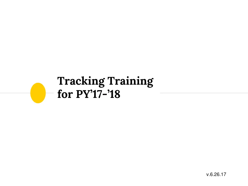 tracking training for py 17 18
