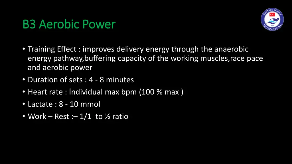 b3 b3 aerobic aerobic power