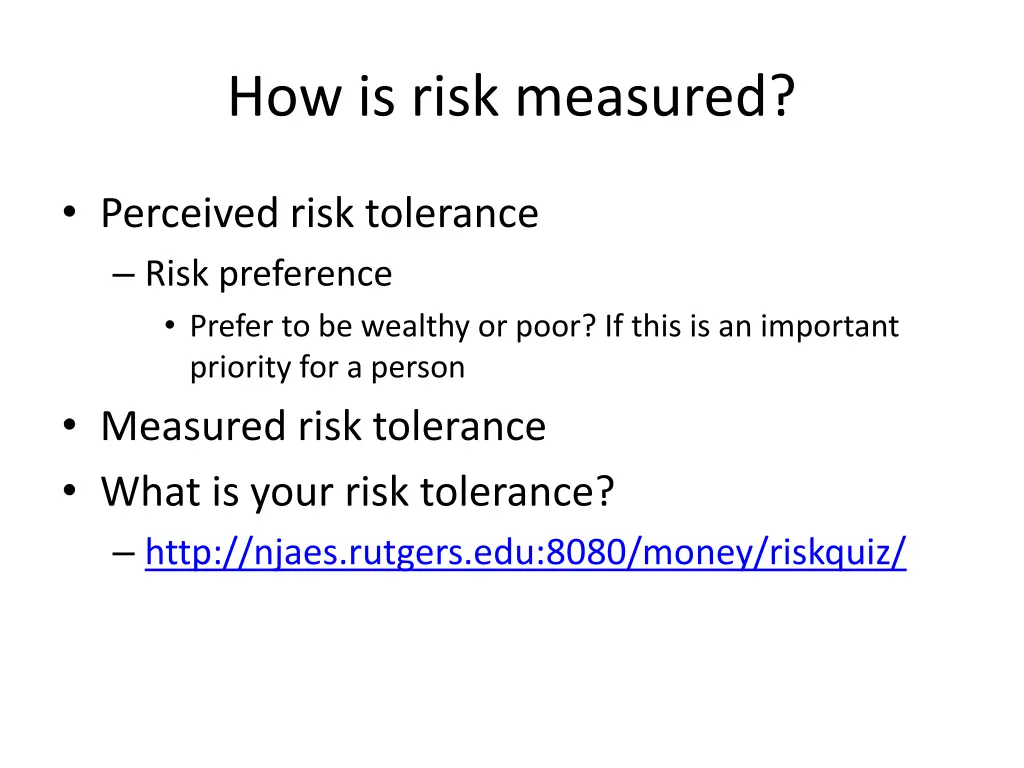 how is risk measured