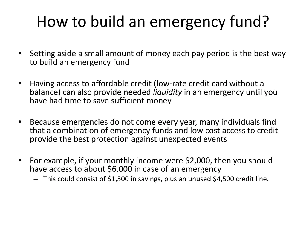 how to build an emergency fund