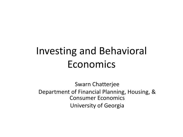 investing and behavioral economics
