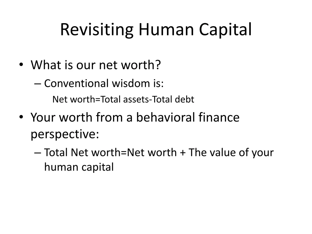 revisiting human capital