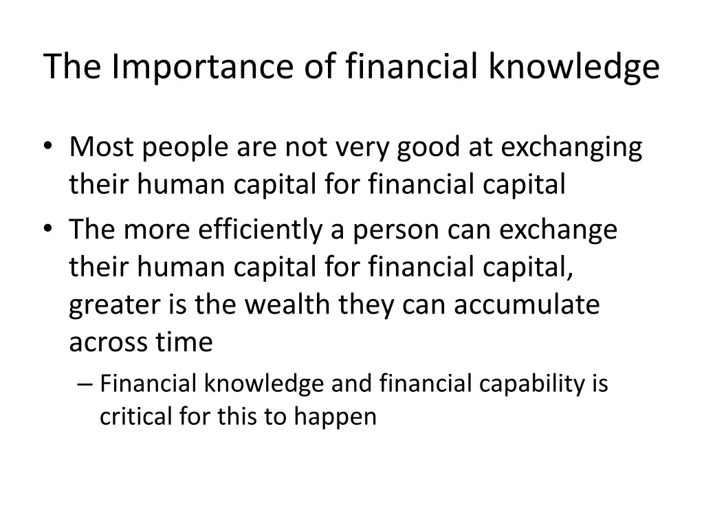 the importance of financial knowledge