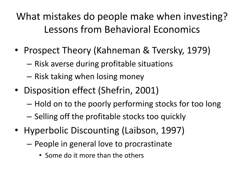 what mistakes do people make when investing