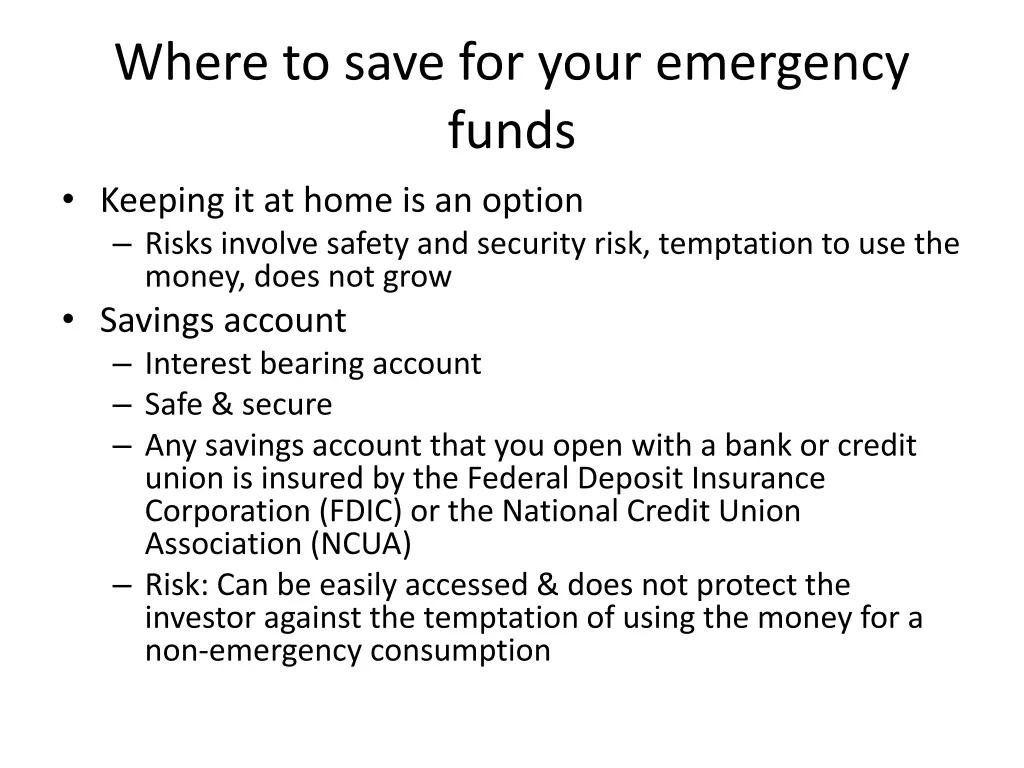 where to save for your emergency funds keeping