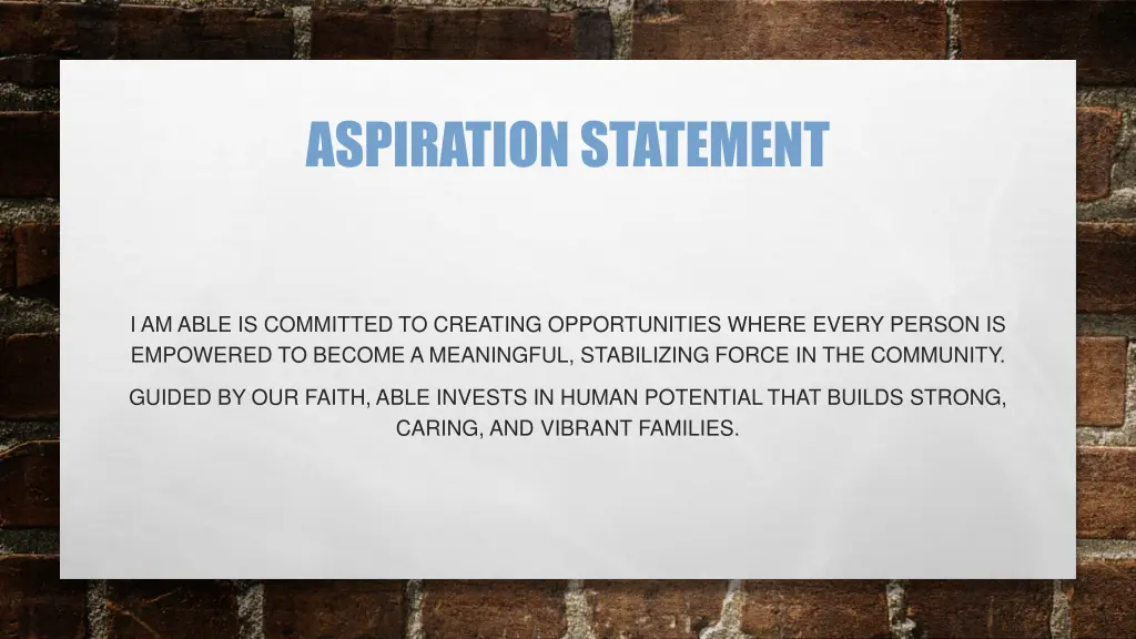 aspiration statement