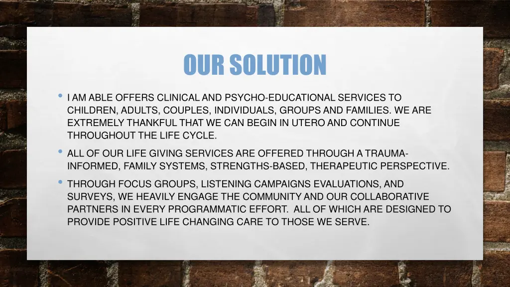 our solution