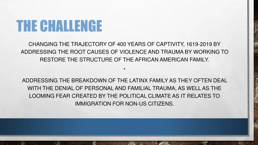 the challenge