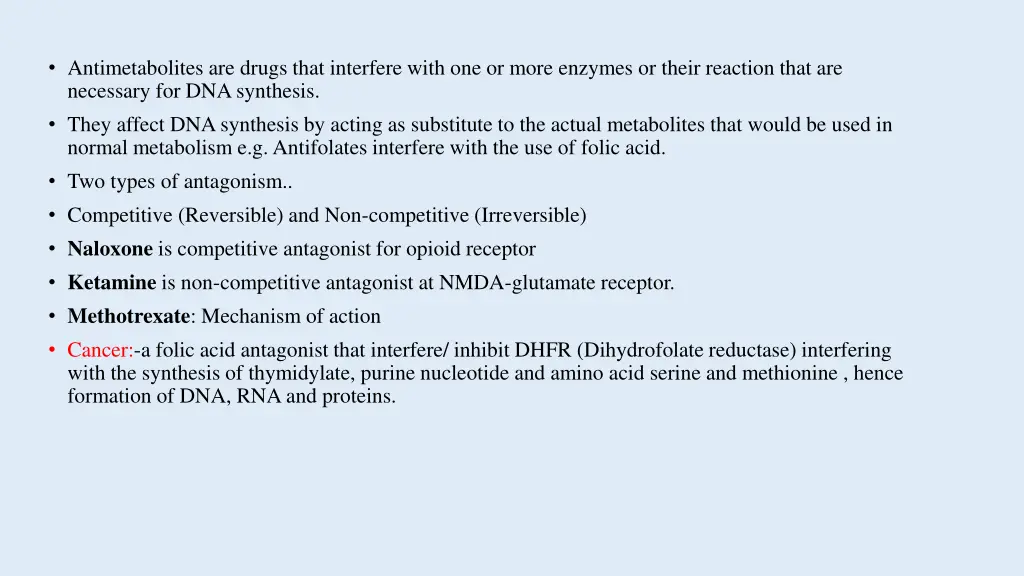 antimetabolites are drugs that interfere with