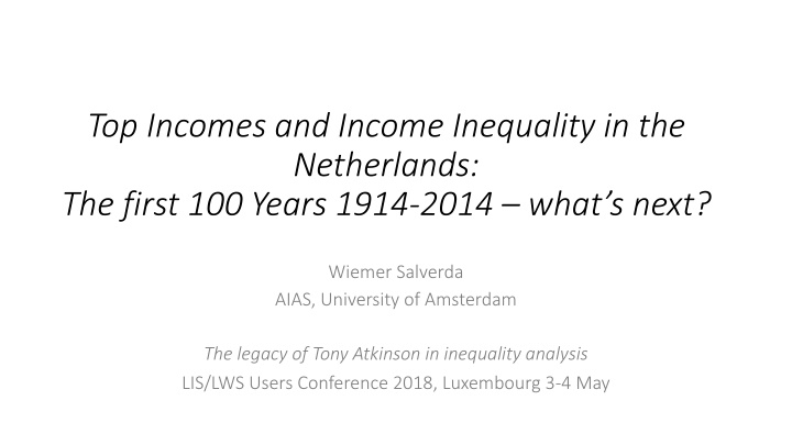 top incomes and income inequality