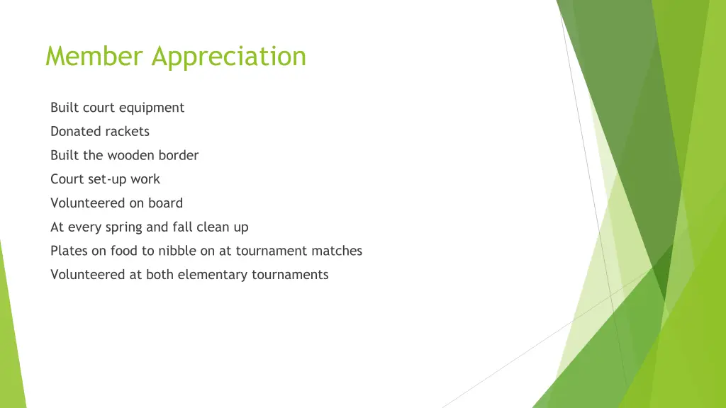 member appreciation