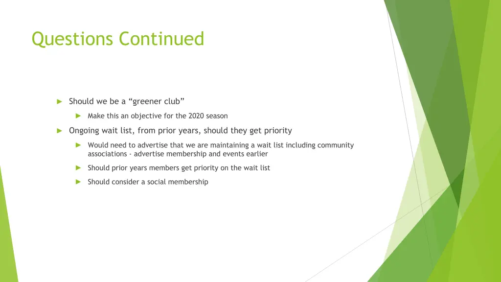 questions continued