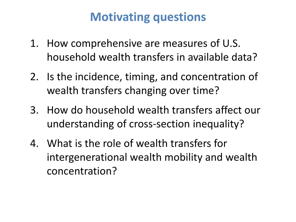 motivating questions