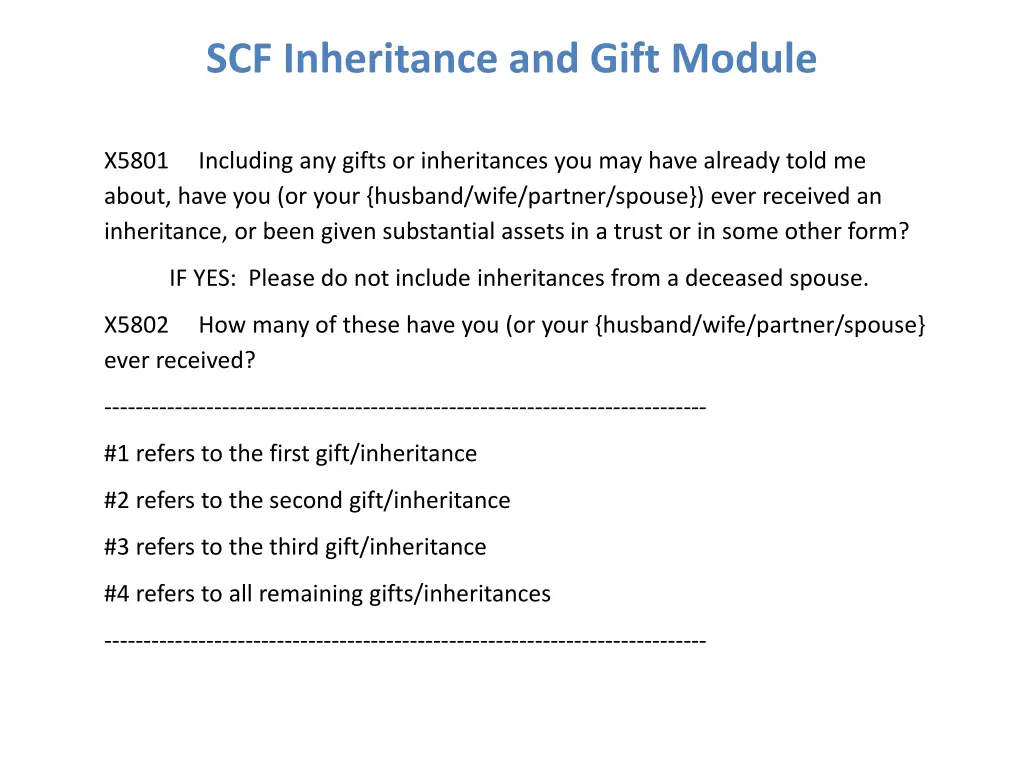 scf inheritance and gift module