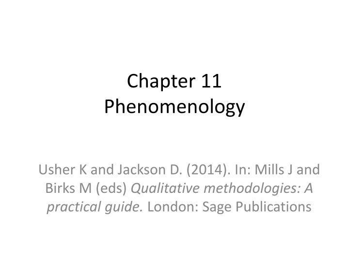 chapter 11 phenomenology