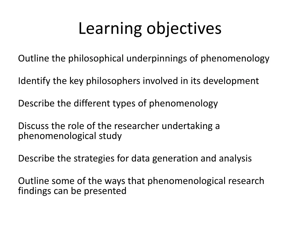 learning objectives
