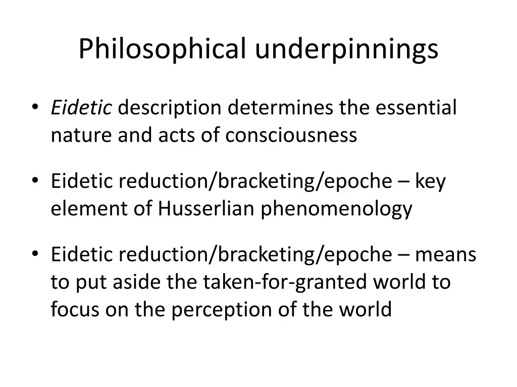 philosophical underpinnings 2