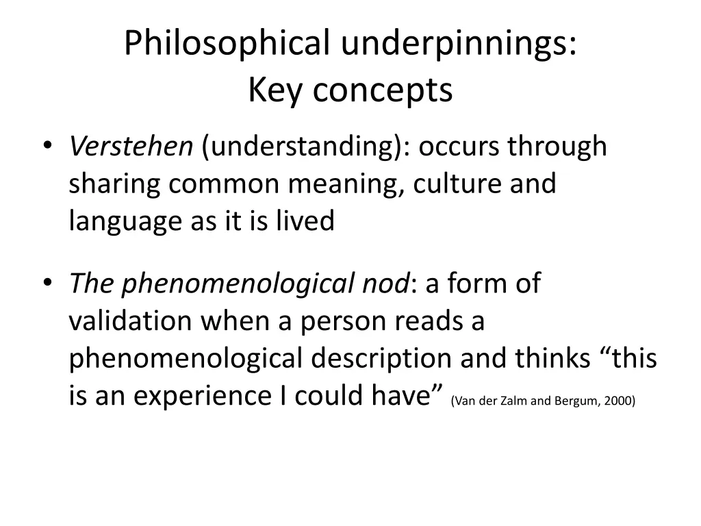 philosophical underpinnings key concepts 1