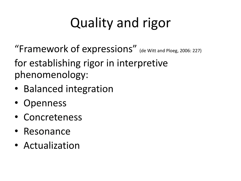 quality and rigor 2