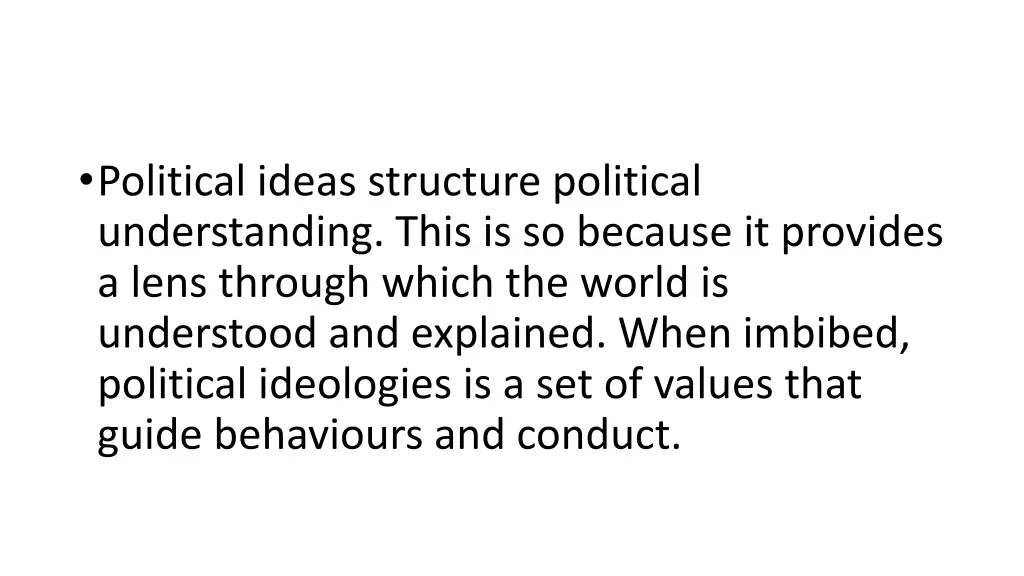 political ideas structure political understanding