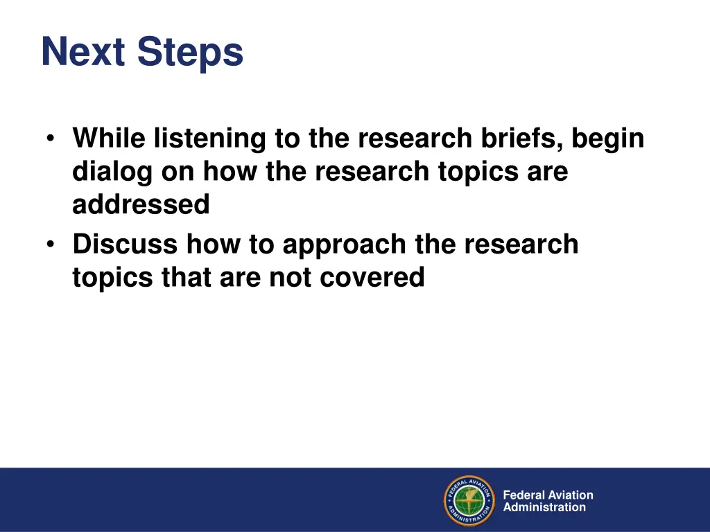 next steps