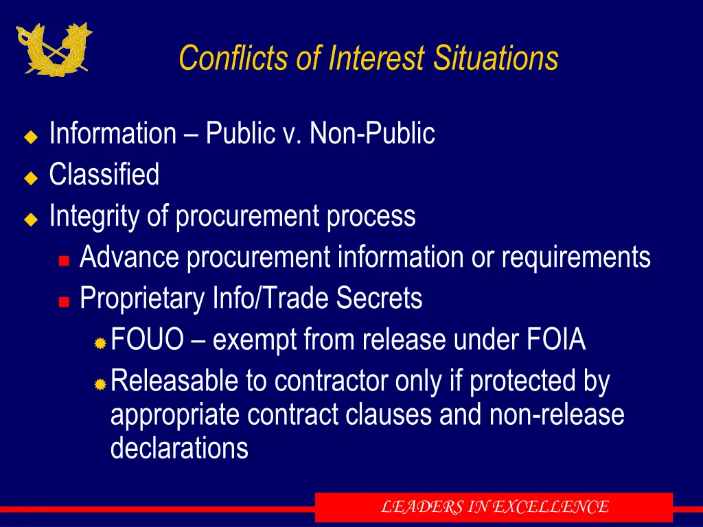 conflicts of interest situations