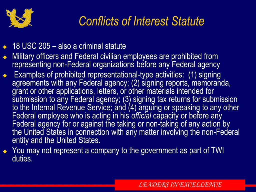 conflicts of interest statute 1