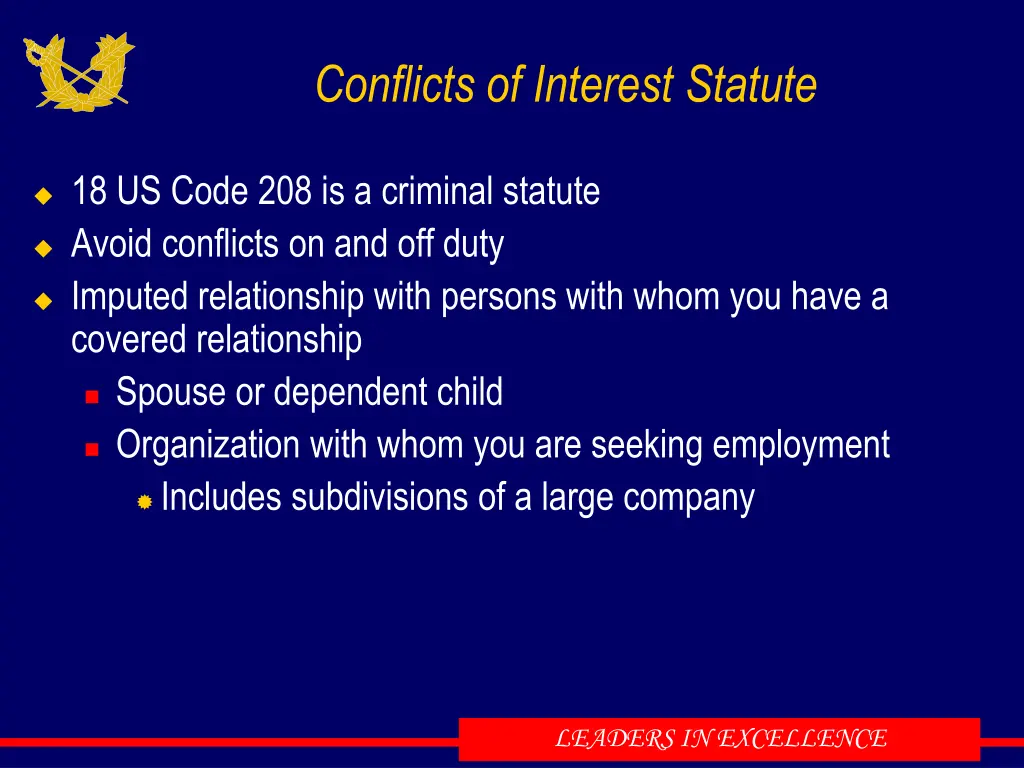 conflicts of interest statute