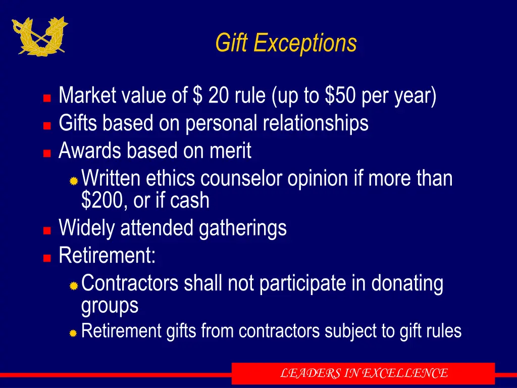 gift exceptions