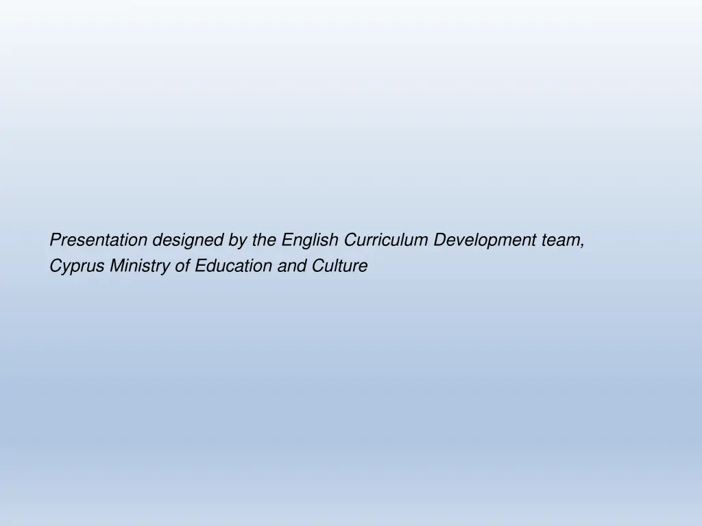 presentation designed by the english curriculum