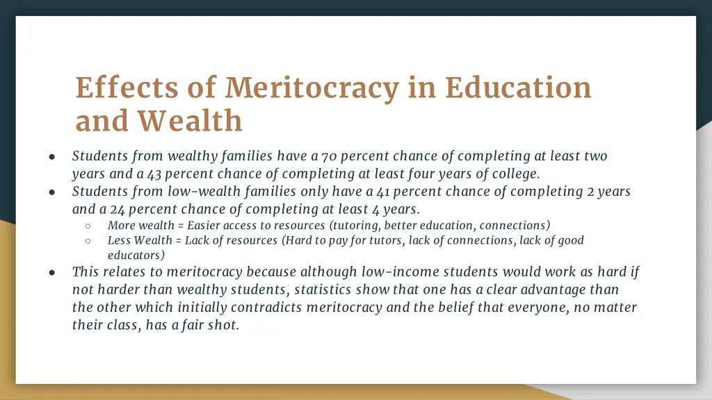 effects of meritocracy in education and wealth 1