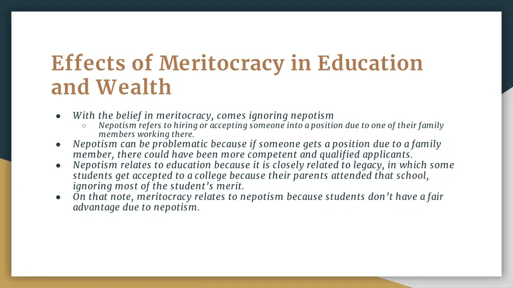 effects of meritocracy in education and wealth 2