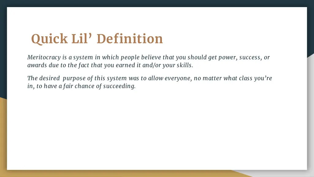 quick lil definition