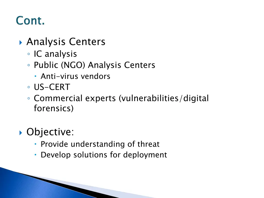 analysis centers ic analysis public ngo analysis