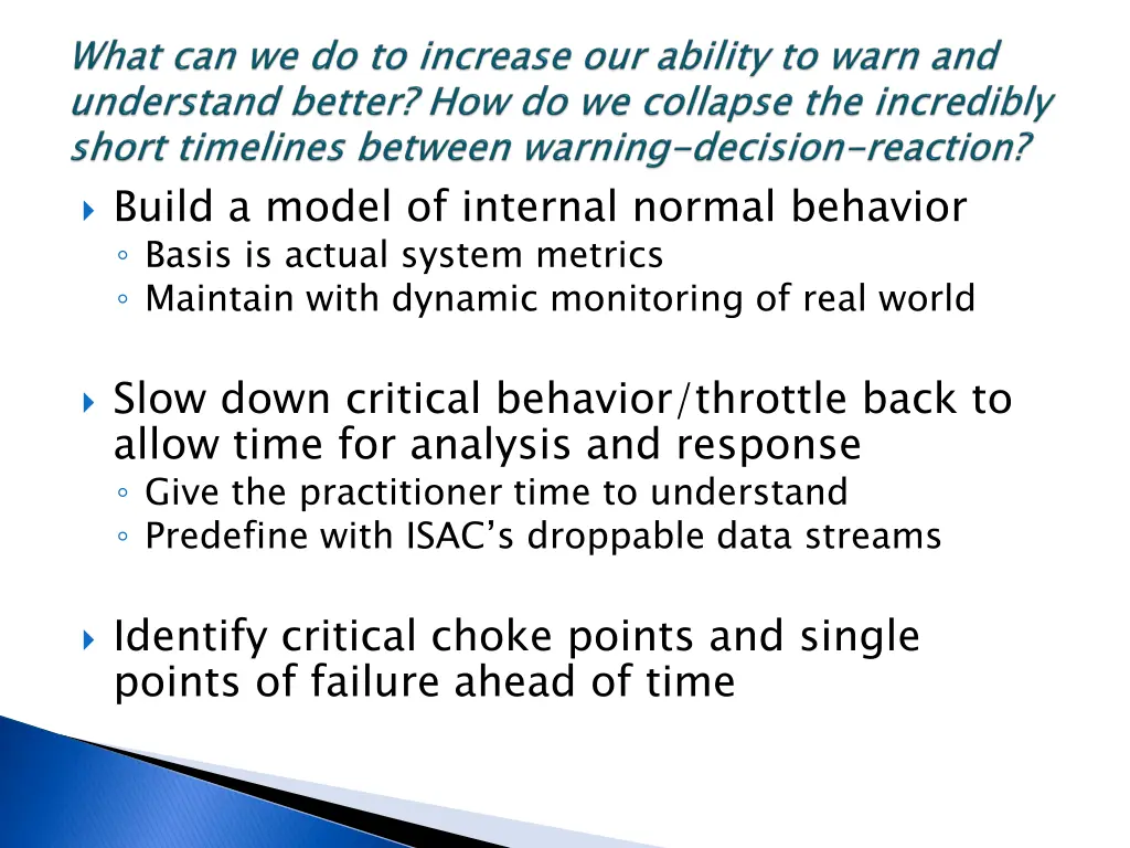 build a model of internal normal behavior basis