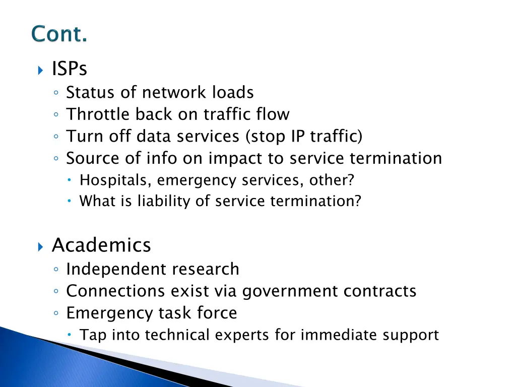 isps status of network loads throttle back