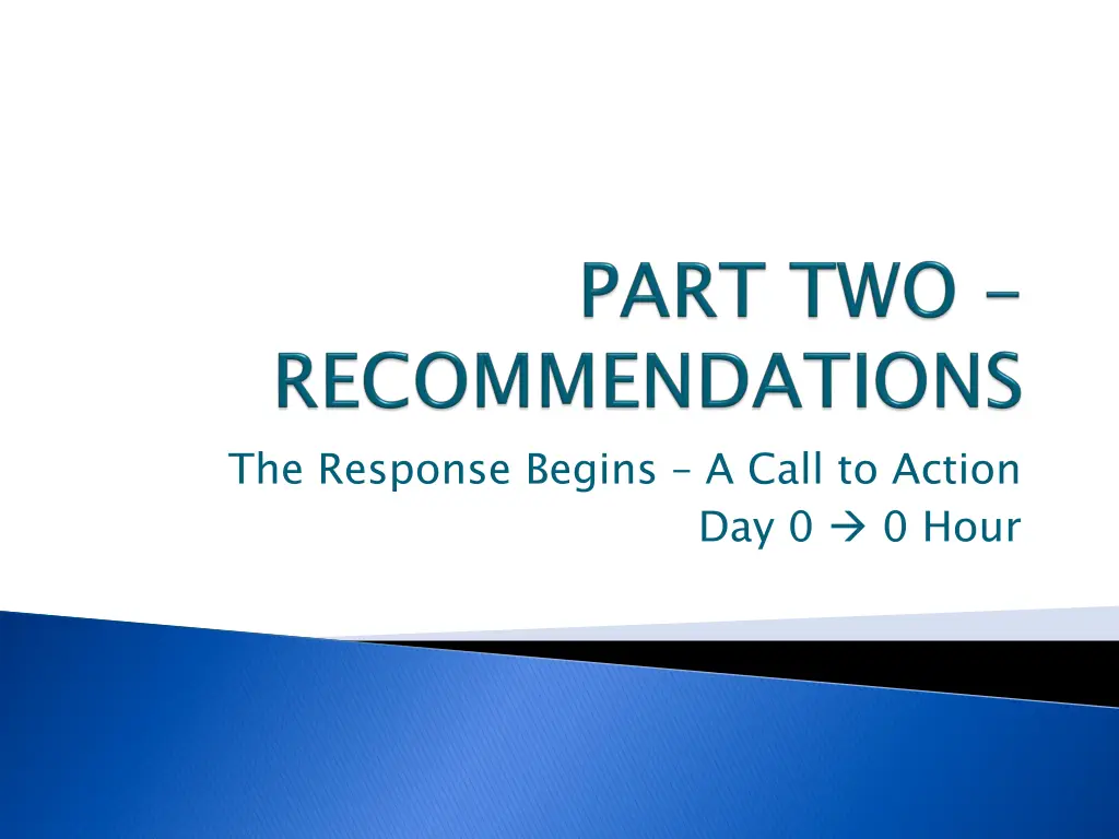 the response begins a call to action