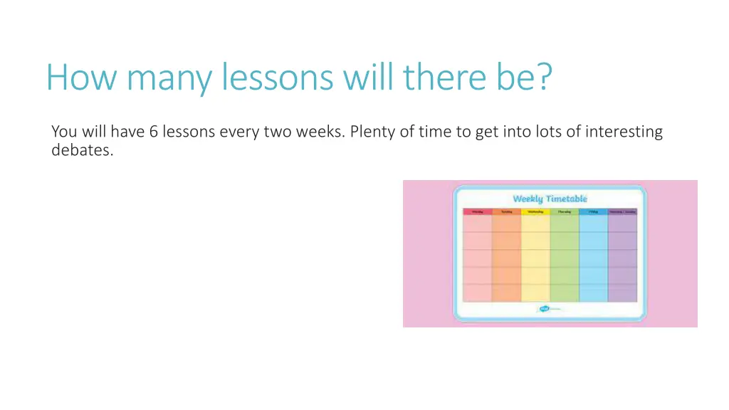 how many lessons will there be