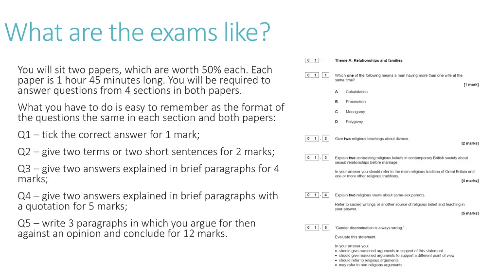 what are the exams like