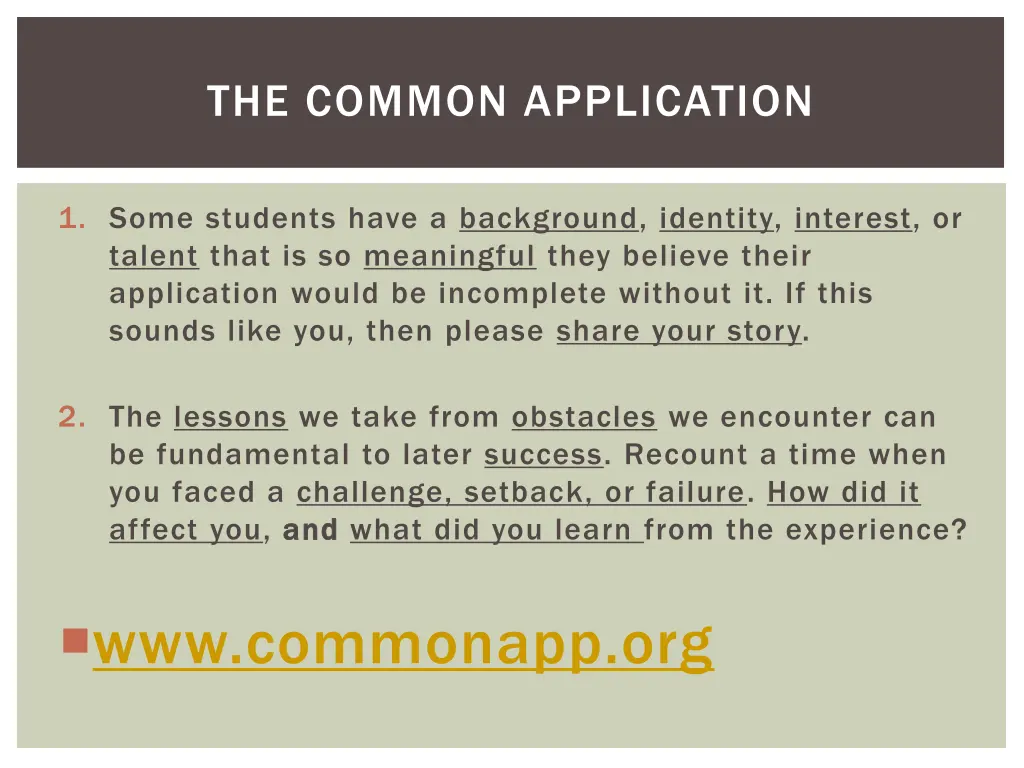the common application