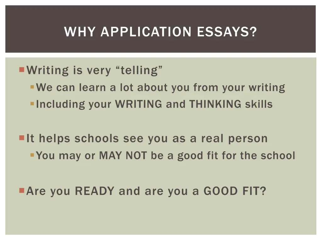 why application essays